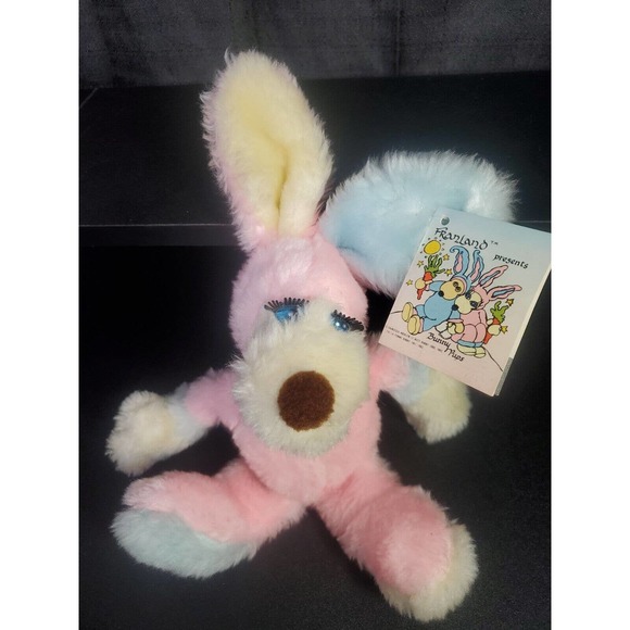 RARE Vintage Francesca Hoerlein 1982 Franland FiFi La Femme Bunny Pups Plush Tag - Picture 2 of 10